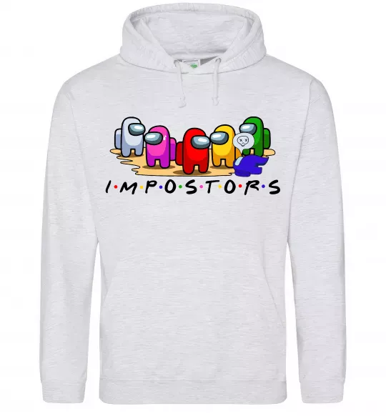 Чоловіча толстовка (худі) Among us Impostors Сірий меланж фото