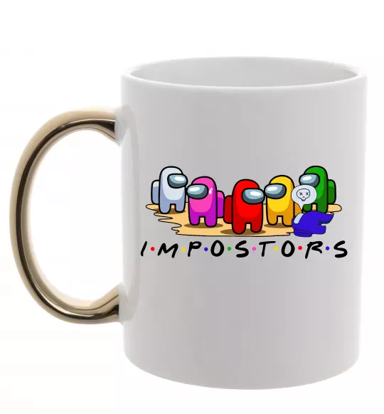 Чашка с цветной ручкой Among us Impostors Золото фото