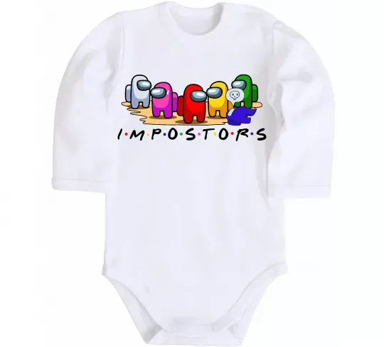 Дитячий бодік Among us Impostors Білий фото