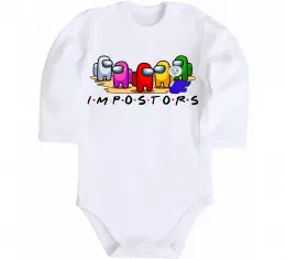 Детский боди Among us Impostors Белый фото