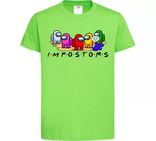 Дитяча футболка Among us Impostors Лаймовий фото