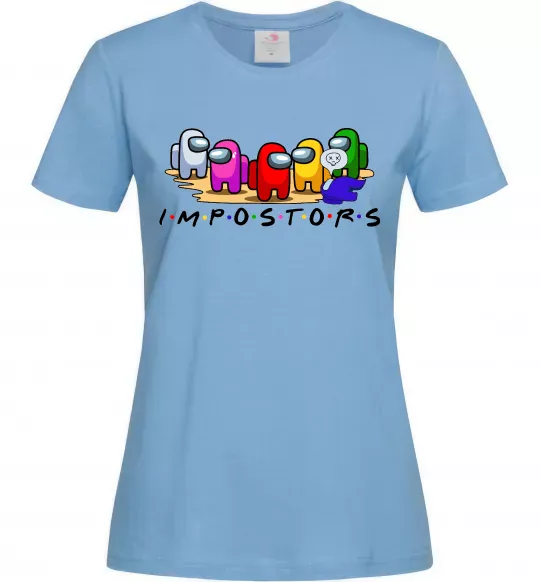 Женская футболка Among us Impostors Голубой фото