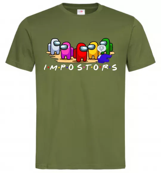Чоловіча футболка Among us Impostors Оливковий фото