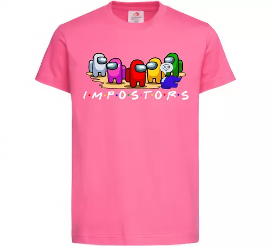 Дитяча футболка Among us Impostors Яскраво-рожевий фото