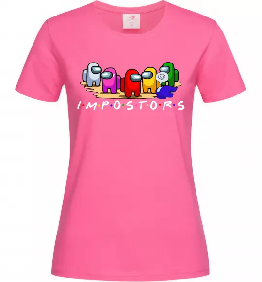 Женская футболка Among us Impostors Ярко-розовый фото