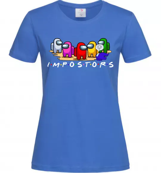 Женская футболка Among us Impostors Ярко-синий фото