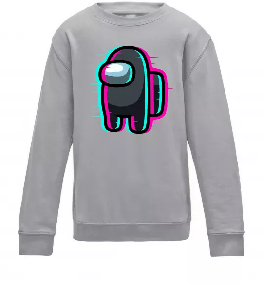 Дитячий світшот Among us glitch Сірий меланж фото