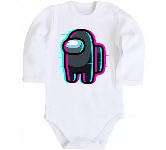 Дитячий бодік Among us glitch Білий фото