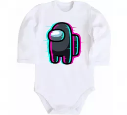 Детский боди Among us glitch Белый фото