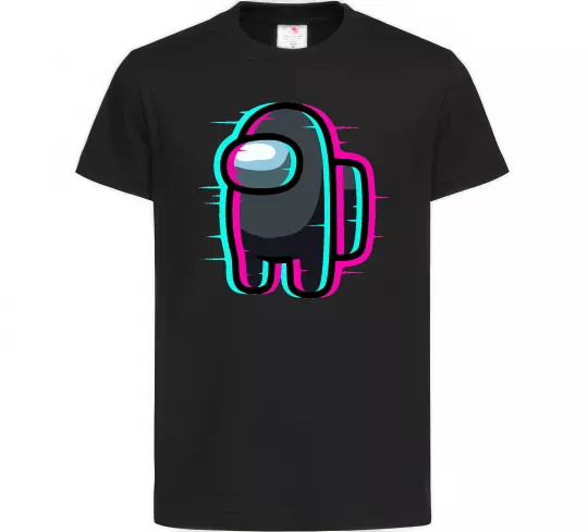 Детская футболка Among us glitch Черный фото