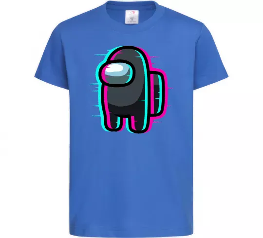 Детская футболка Among us glitch Ярко-синий фото