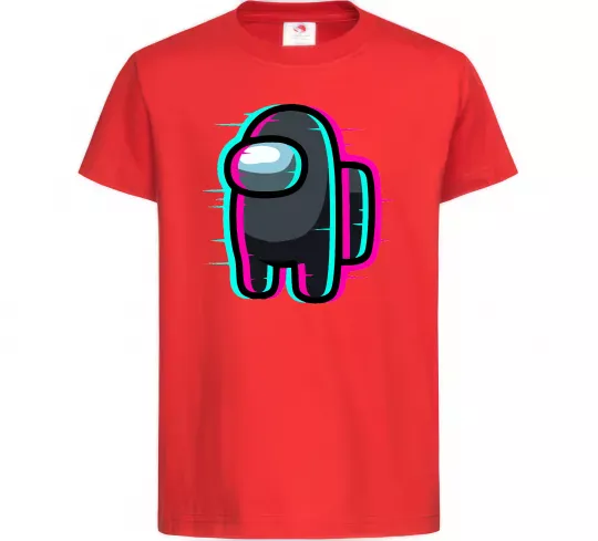 Детская футболка Among us glitch Красный фото