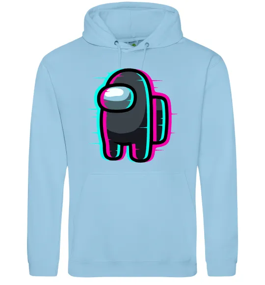 Мужская толстовка (худи) Among us glitch Голубой фото