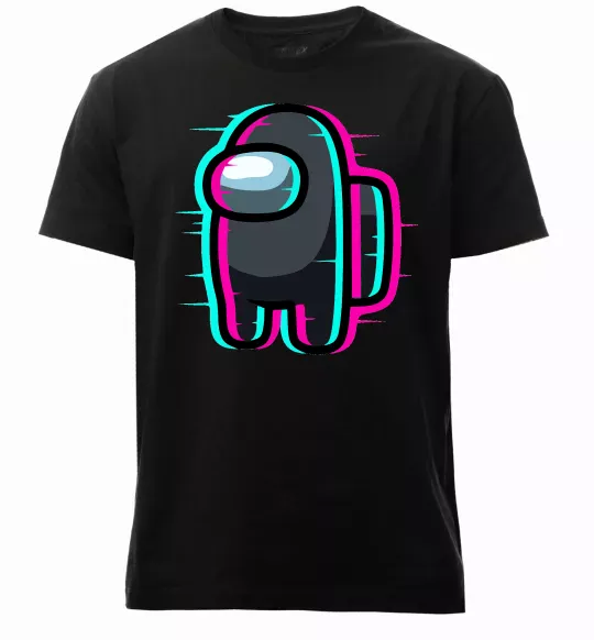 Чоловіча преміум футболка Among us glitch Чорний фото