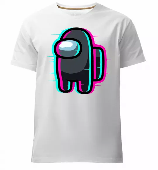 Чоловіча преміум футболка Among us glitch Білий фото