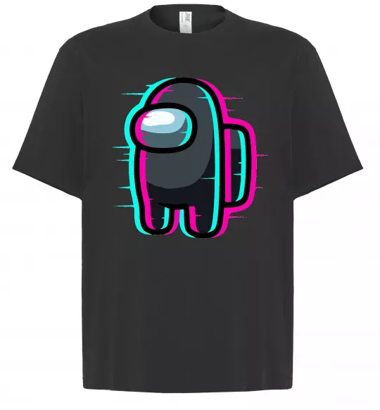 Футболка Оверсайз Among us glitch Черный фото