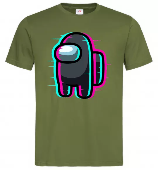 Мужская футболка Among us glitch Оливковый фото