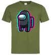 Мужская футболка Among us glitch Оливковый фото