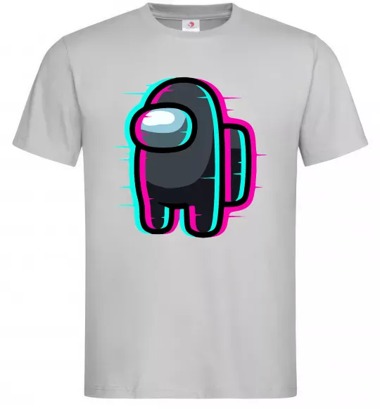 Мужская футболка Among us glitch Серый фото