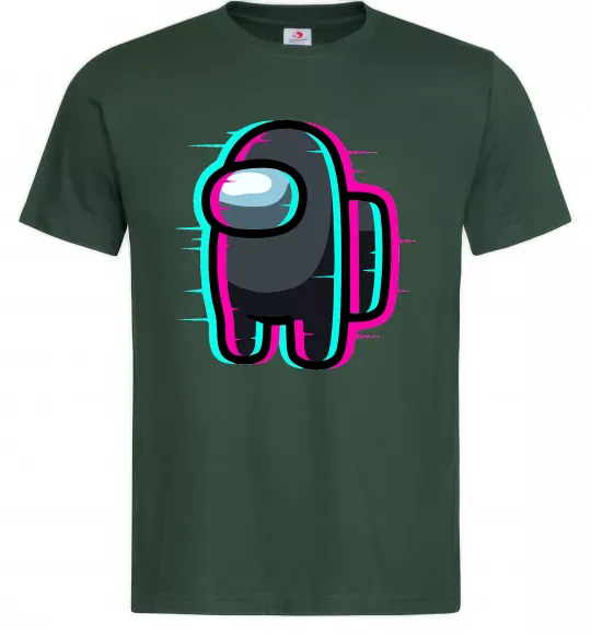 Мужская футболка Among us glitch Темно-зеленый фото