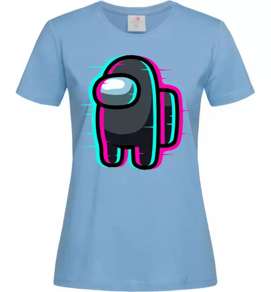 Жіноча футболка Among us glitch Блакитний фото