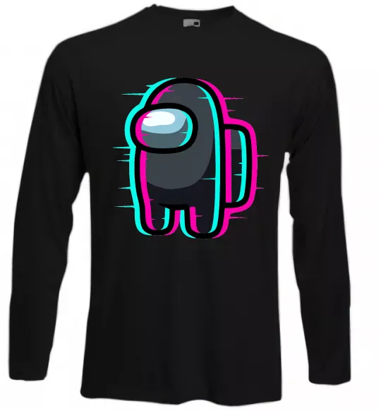 Лонгслів Among us glitch Чорний фото