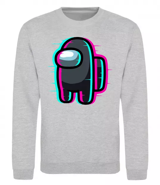 Світшот Among us glitch Сірий меланж фото