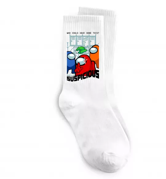 Носки Who could have done this Белый фото