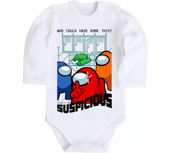 Детский боди Who could have done this Белый фото