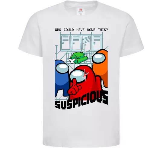 Детская футболка Who could have done this Белый фото