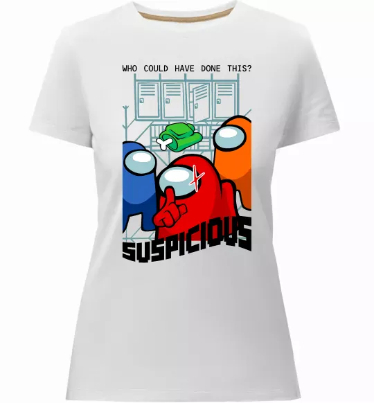 Жіноча преміум футболка Who could have done this Білий фото