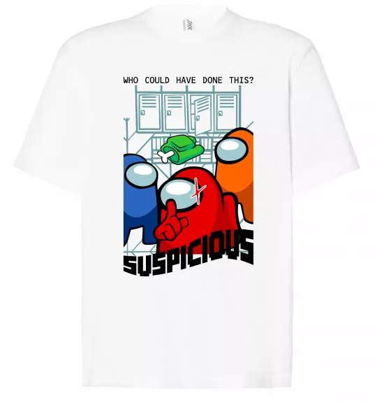 Футболка Оверсайз Who could have done this Белый фото