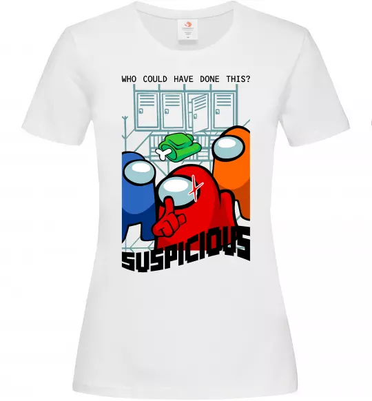 Жіноча футболка Who could have done this Білий фото