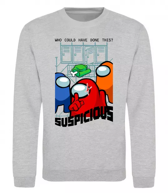 Світшот Who could have done this Сірий меланж фото