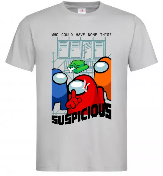 Чоловіча футболка Who could have done this Сірий фото