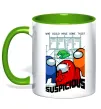 Чашка с цветной ручкой Who could have done this Зеленый фото