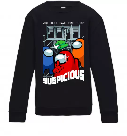 Детский Свитшот Who could have done this Черный фото