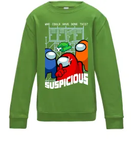 Детский Свитшот Among us glitch Черный фото