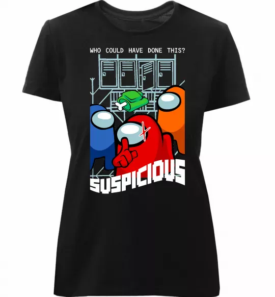 Жіноча преміум футболка Who could have done this Чорний фото