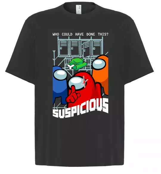 Футболка Оверсайз Who could have done this Черный фото