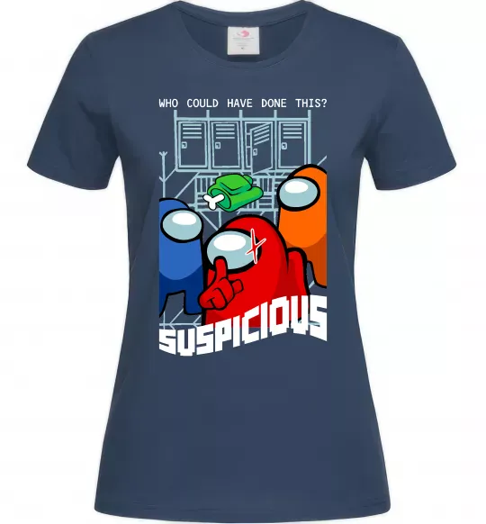 Жіноча футболка Who could have done this Темно-синій фото