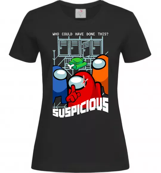 Жіноча футболка Who could have done this Чорний фото