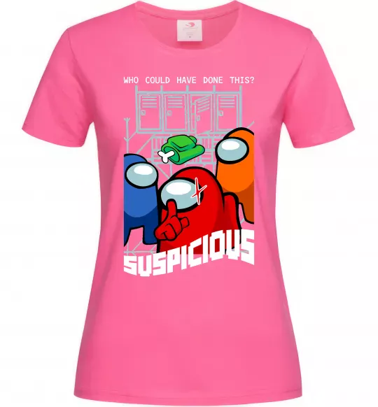 Жіноча футболка Who could have done this Яскраво-рожевий фото