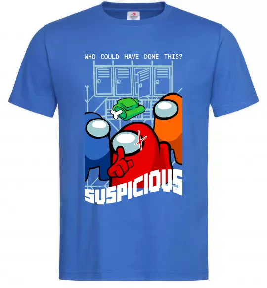 Чоловіча футболка Who could have done this Яскраво-синій фото