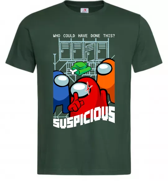 Чоловіча футболка Who could have done this Темно-зелений фото