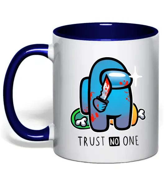Чашка с цветной ручкой Trust no one Глубокий темно-синий фото