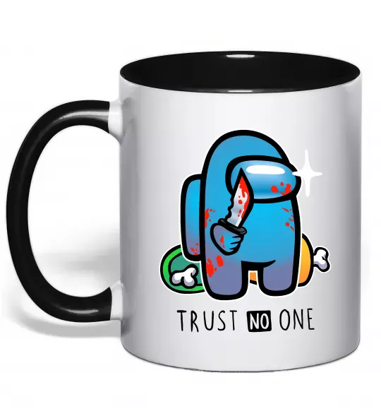 Чашка с цветной ручкой Trust no one Черный фото