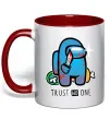 Чашка с цветной ручкой Trust no one Красный фото