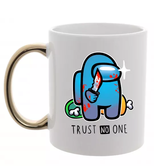 Чашка с цветной ручкой Trust no one Золото фото