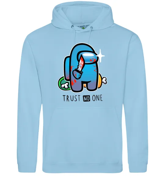 Мужская толстовка (худи) Trust no one Голубой фото
